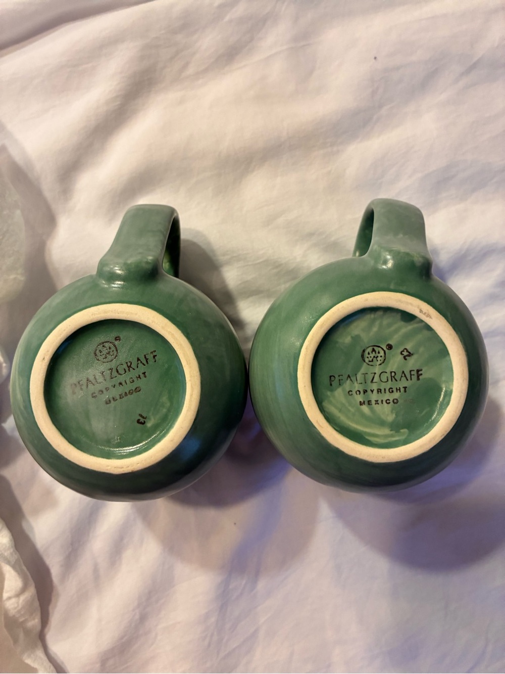 Pfaltzgraff Green Stoneware Coffee Mugs - Set of 2 - Picture 5 of 5